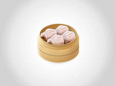 Dim Sum asian food chinese food clean dim sum food，虾饺，蒸笼，中餐 icon realistic ricepo simple