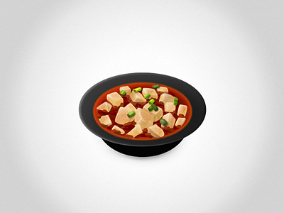 Mapo Tofu chinese clean food food，麻婆豆腐，中餐 icon realistic ricepo sian simple sushi