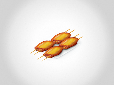 Bbq Chicken Wing asian chicken chinese clean dim food food，鸡翅，bbq，中餐 icon realistic ricepo simple wing
