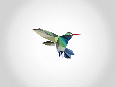 Humming Bird animal bird hummingbird icon illustration poly simple ui