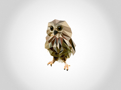 Owl animal bird icon illustration poly simple tit ui