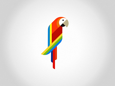 Macaw 1 bird colorful flat icon macaw parrot rainbow simple ui