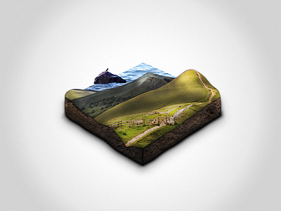 Hill hill icon practice realistic ui