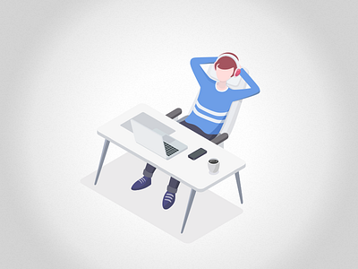 Take A Rest character clean illustration isometric rest simple ui