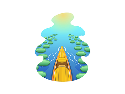 Boating On The Lake boat clean design flat icon lake simple summer ui