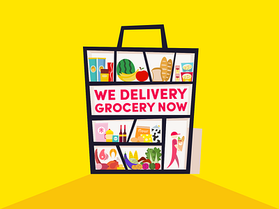 Grocery chowbus delivery design food grocery illustration simple