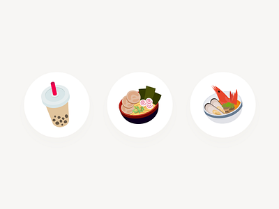 Food Icons chowbus food icon illustration milk tea noodle simple ui vector