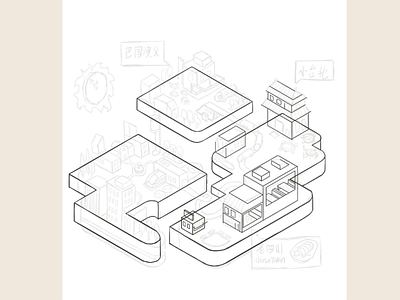 Lunch shuttle concept chowbus flat food hand drawing illustration simple ui