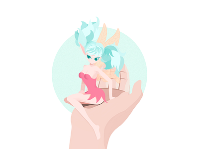 Elf girl design elf flat girl hand illustration procreate simple