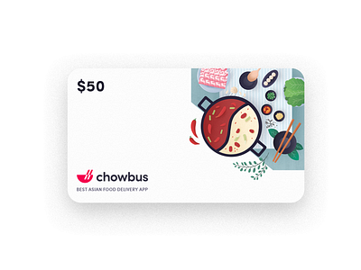 chowbus food gift card card chinese food chowbus clean flat food gift card hot pot illustration simple