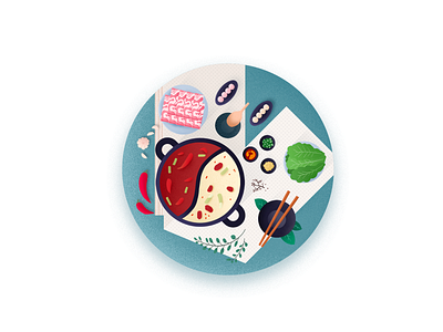 hot pot chinese food flat hot pot icon illustration ui 中餐 火锅