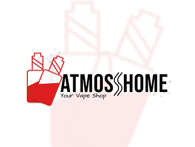 Atmos Home Vape Shop | Social Media Banner abstract abstract logo banner brand brand design branding design figma graphic design illustration logo logo design minimal red typography vape vape shop vaporizer vector white