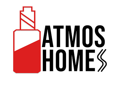 Atmos Home Vape Shop | Social Media Logo abstract logo animation app brand design branding design figma graphic design illustration lettermark logo logo design minimal motion graphics red typography vape vape shop website white