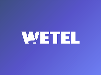 Logo Wetel flat logo modern simple travel violet