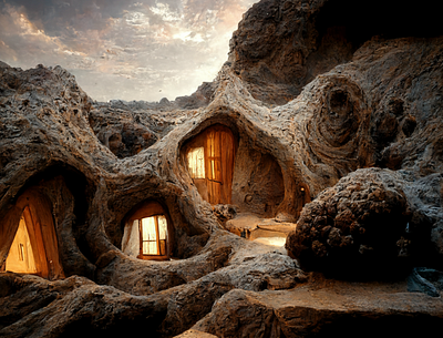 Cave Hotel Concept Art 3d concept art graphic design