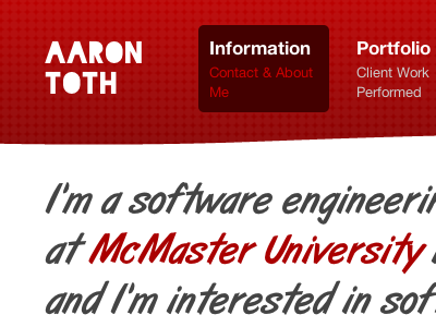 Personal Site aaron mcmaster toth