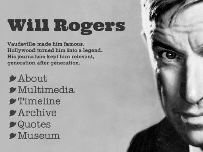Will Rogers website design design web