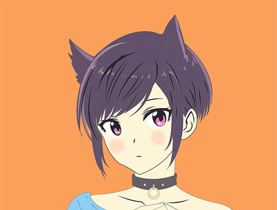cat hair anime girl animation anime comic cover charactor design manga charactor motion graphics