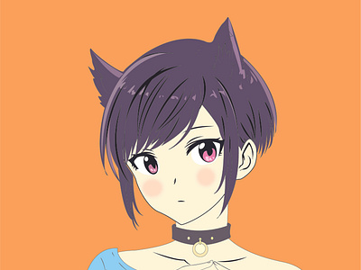 cat hair anime girl