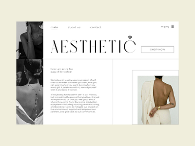 Website Design : landing page aesthetic daily dailyui dailyuichalenge design fashion girl homepage insparation jewerly landing landing page logo shop ui ui design website website design