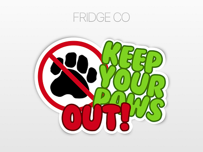 Keep your Paws Out dog fridge keep out magnet paws
