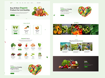 Organic Food Landing Page adobe xd figma food landing page food related landing page food wedsite graphic design landing page organic food ui ux vegetable landing page web interface