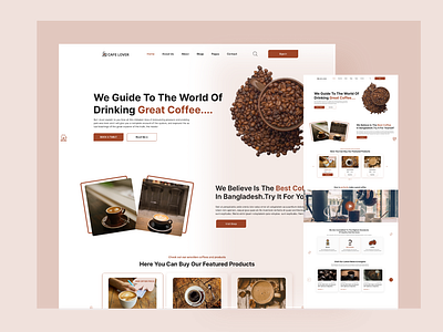 Coffee Shop Related Web Landing Page Design adobe xd app landing cafe coffee app coffee shop app coffee shop landing page design figma food food app food dashboard shopping ui ux