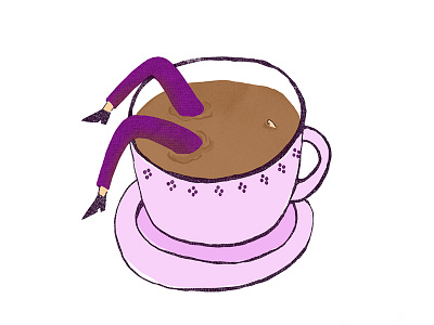 Coffee addict coffee cup illustration lampoon satire
