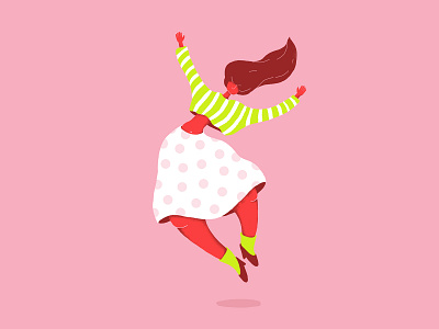 dancing girl #1 celebratio character character desing dance dancer drawing illustration jump