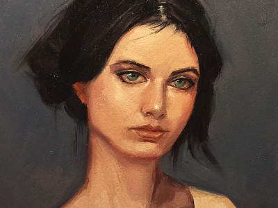 Female Study In Oil anatomy female oil painting portrait study traditional
