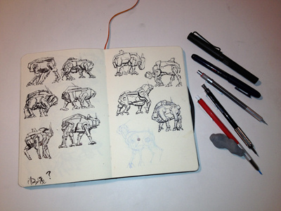 Mech Sketch Ideation concept design ideation mechs robots sketchbook
