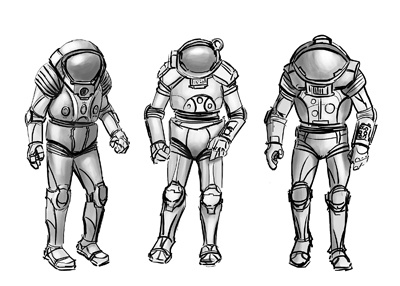 Astrodudes astro astronaut concept art concept design cosmo sci fi science fiction space space suits suit