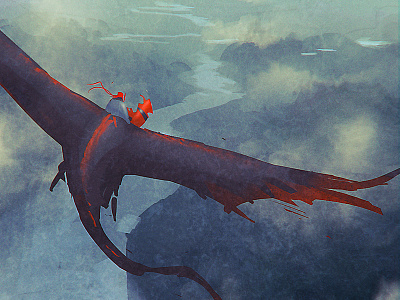 Flyaway concept art concept design dragon flying illustration production painting