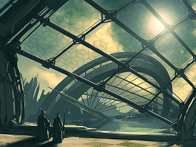 Utopia #7 architecture concept art concept design environment design illustration production painting sci fi