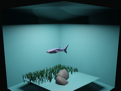 Whale shark 3d animation graphic design illustration vector