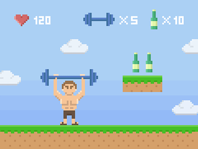 Birthday Post for My Love art beer console game crossfit illustration mario pixel art