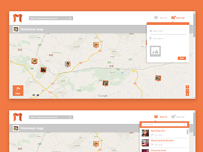 MapJan | Web & App app city exploring map orange product share social ui ux web