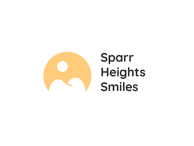 Sparr Heights Smiles | Logo dental logo minimal mountain negative shape simple sun tooth