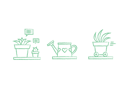 Flower Shop Icons brush flower green icons illustration line icons plant plants single weight line