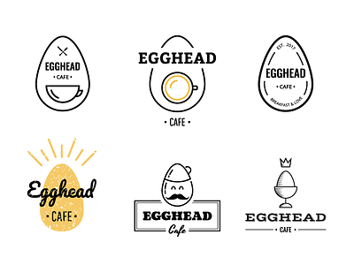 Egghead | Logo branding breakfast coffee egg head hipster illustration logo restaurant symbol