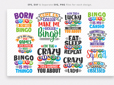 Bingo quotes vector and svg files bingo design bingo quotes vector bingo svg bingo typography bingo vector graphic design