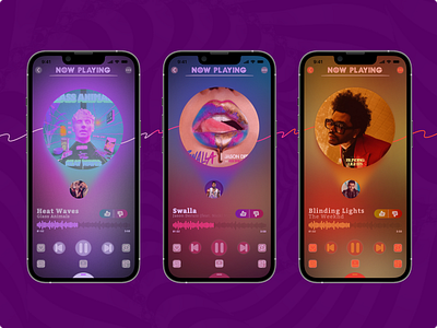 Music App - MusicDose (Listening screen variations) app app design design figma mobile music player ui ui design uiux user interface ux
