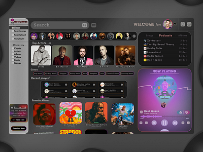 Desktop version - MusicDose app app design design desktop figma mobile music photoshop player ui ui design ux