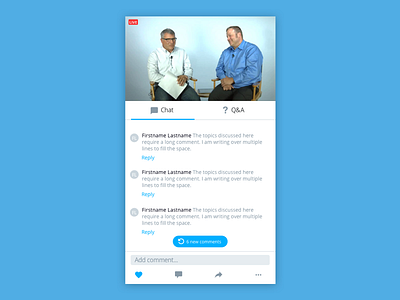 Chat for Live Events app chat design flat live minimal ui video
