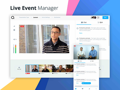 Live Event Manager designer desktop live london manager responsive ui uiux video