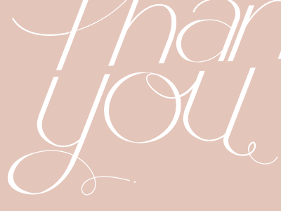 Thank You fancy french lettering