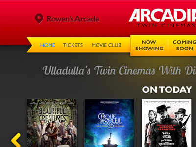 Arcadia Twin Cinema Home cinema movies ui ux web