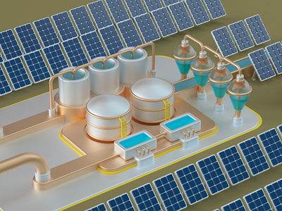 Desalination facility and Solar panels