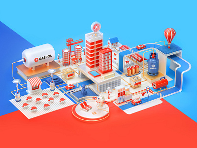 Gaspol 3d art business cg cgi city ecosystem gaspol illustration isometric