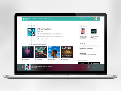 TuneIn Feed: Home Page homepage interface music player podcast radio ui web